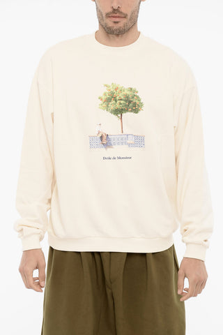 Crew-Neck Sweatshirt with Frontal Maxi Print