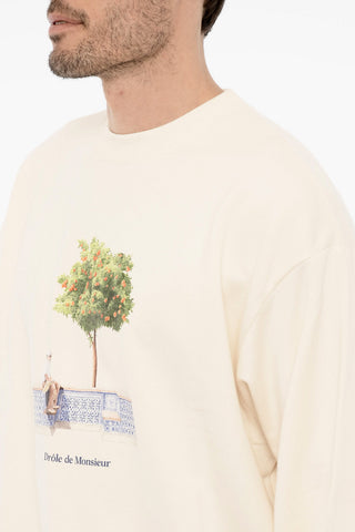 Crew-Neck Sweatshirt with Frontal Maxi Print