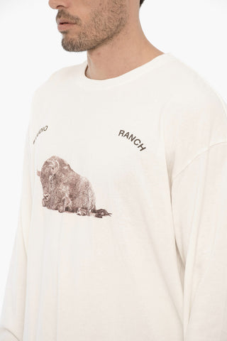 T-Shirt Girocollo STUDIO RANCH a Manica Lunga con Stampa sul Fronte