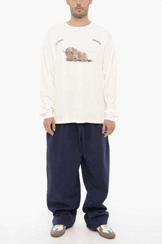 T-Shirt Girocollo STUDIO RANCH a Manica Lunga con Stampa sul Fronte