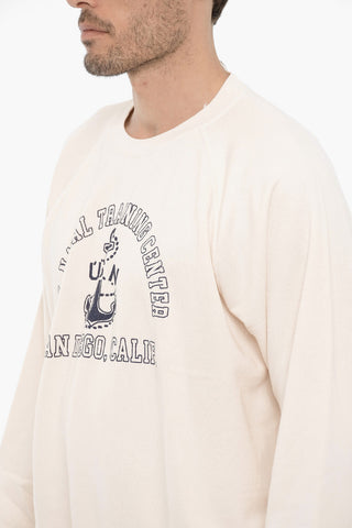 Brushed Cotton Sweatshirt with Contrast-Print