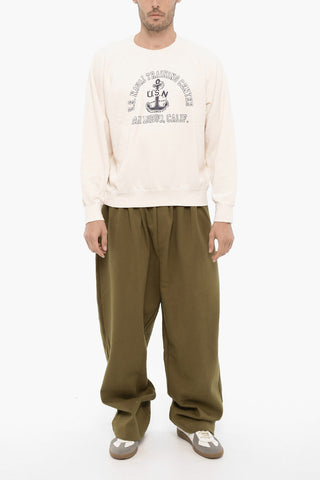 Brushed Cotton Sweatshirt with Contrast-Print