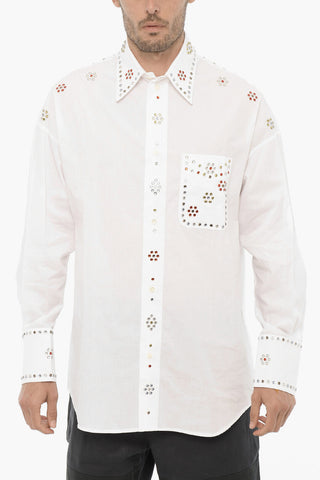 All-Over Jewels Cotton Popeline Shirt