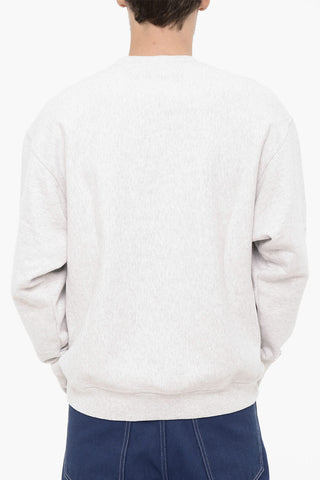 Fleeced Cotton Crew-neck Sweatshirt with Contrasting Detail