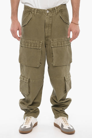 Solid Color Cargo Pants with Ankle Zip