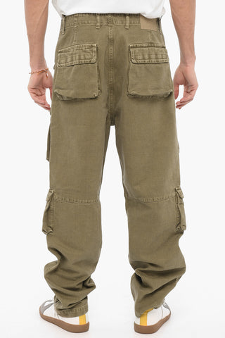 Solid Color Cargo Pants with Ankle Zip