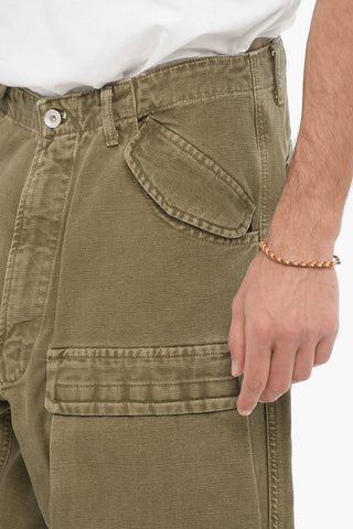 Solid Color Cargo Pants with Ankle Zip