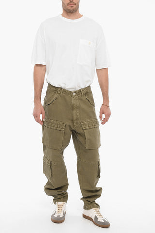 Solid Color Cargo Pants with Ankle Zip