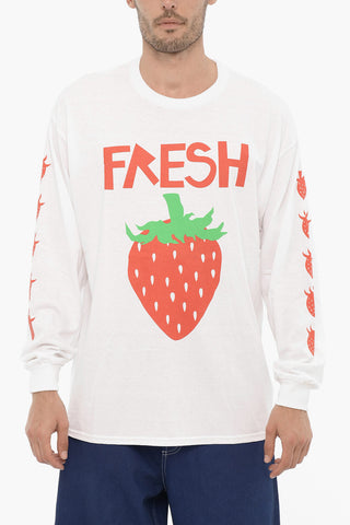 Crew-Neck Cotton T-shirt with Contrast Print