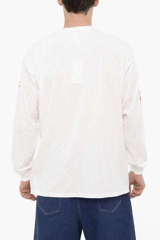Crew-Neck Cotton T-shirt with Contrast Print