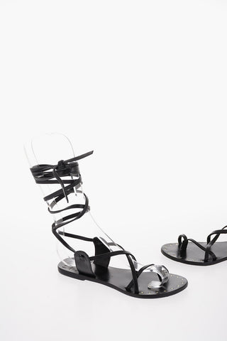 Lace Up Leather ST. TROPEZ Thong Sandals