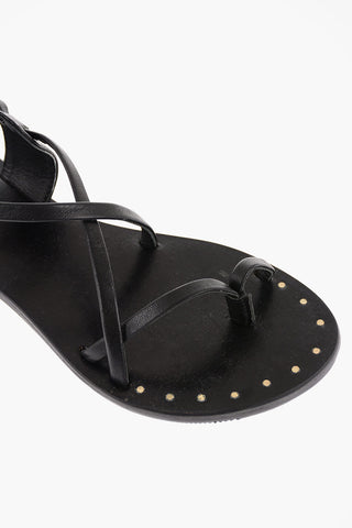 Lace Up Leather ST. TROPEZ Thong Sandals