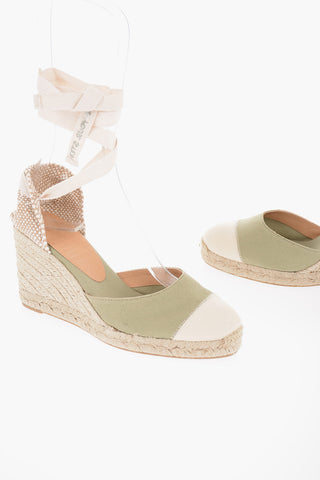 Espadrillas CARINA Bicolore Lace-Up con Zeppa 9,5cm