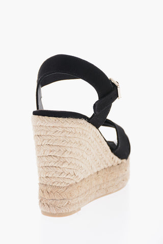 Organic Cotton BLAUDELL Ankle-Strap Espadrilles with Wedge 10cm