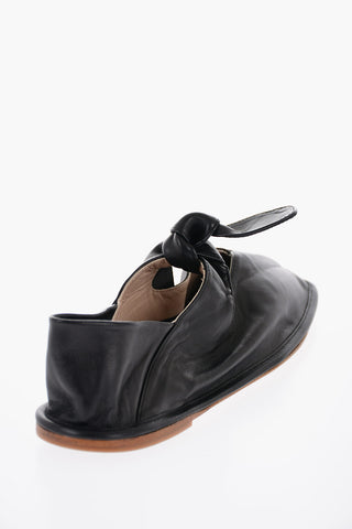 Square Toe Soft Leather LLASADA Ballet Flats with Bow