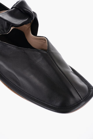 Square Toe Soft Leather LLASADA Ballet Flats with Bow