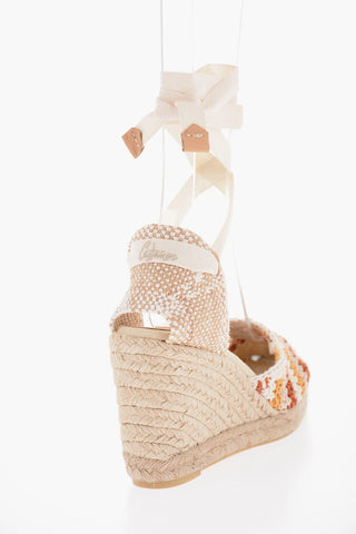 Lace-Up Crochet CARINA Espadrillas with Wedge 10,5cm