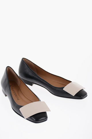 Ballerine in Pelle con Dettaglio Squadrato