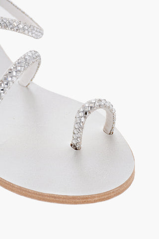 Leather ELEFTHERIA Thong Sandals with Rhinestone Embellishment
