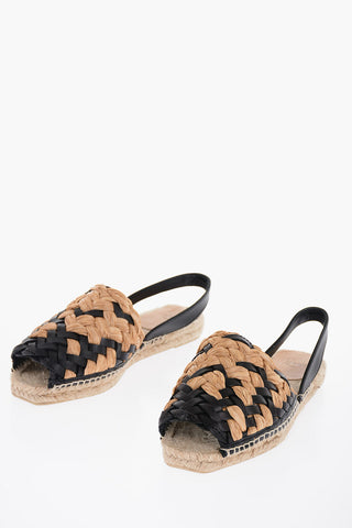 Leather and Raffia POMILA Espadrilles Sandals