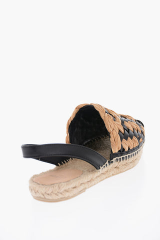 Leather and Raffia POMILA Espadrilles Sandals