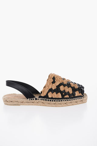 Leather and Raffia POMILA Espadrilles Sandals
