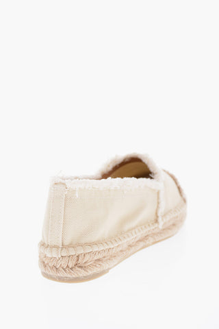 Frayed Fabric KAMPALA Espadrilles with Raffia Edge