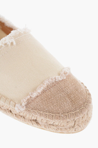 Frayed Fabric KAMPALA Espadrilles with Raffia Edge