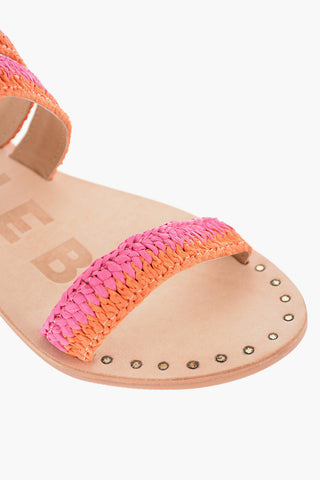 Two-Tone 3-Bands YACATA'N Raffia Sandals
