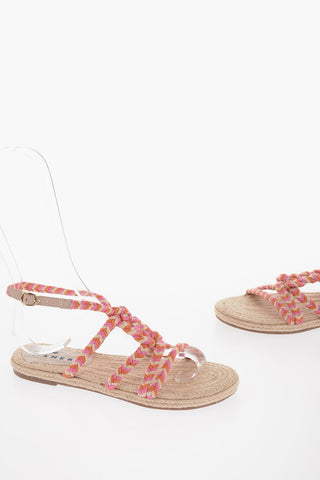 Multicolor Braided Fabric YUCATA'N Ankle Strap Sandals