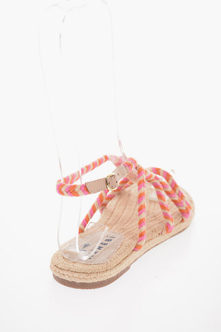 Multicolor Braided Fabric YUCATA'N Ankle Strap Sandals