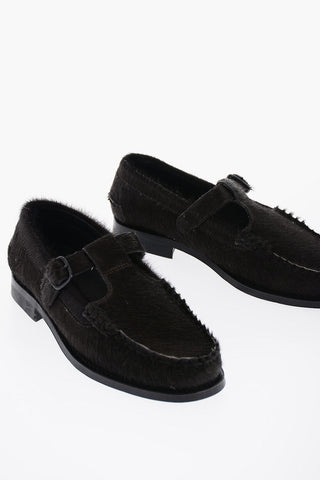 Ponyskin ALBER CALF HAIR T-Strap Loafers
