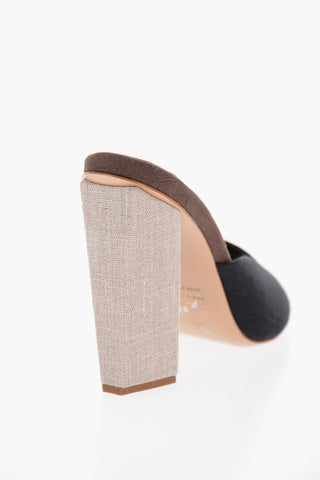 GIA COUTURE Mules ROSIE38 in Lino Open Toe Tacco 11cm
