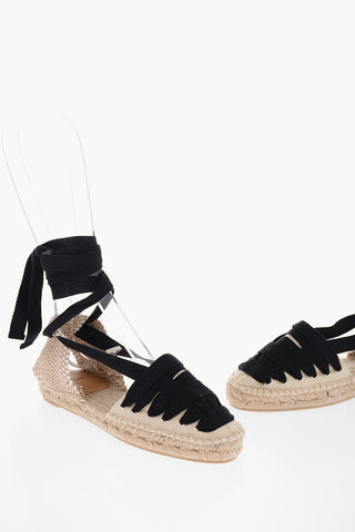 Organic Cotton JEAN Lace-up Espadrilles