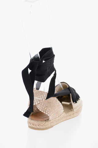 Organic Cotton JEAN Lace-up Espadrilles