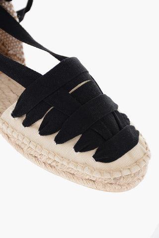 Organic Cotton JEAN Lace-up Espadrilles