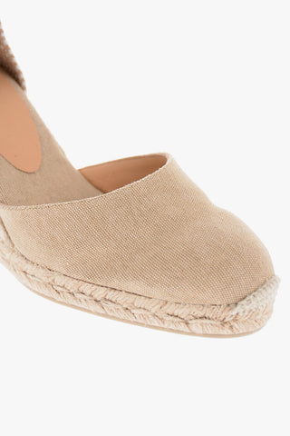 Lace-Up CARINA Espadrillas with Raffia Wedge 10cm
