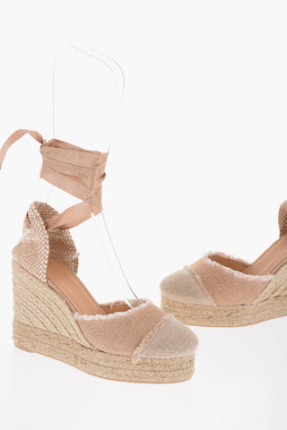 Lace-Up Lurex CATALINA Espadrilles with Wedge 11cm