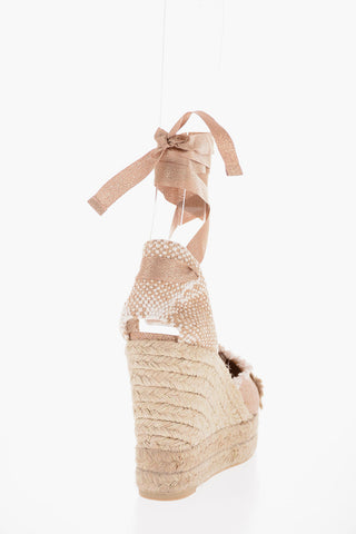 Lace-Up Lurex CATALINA Espadrilles with Wedge 11cm
