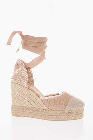 Lace-Up Lurex CATALINA Espadrilles with Wedge 11cm