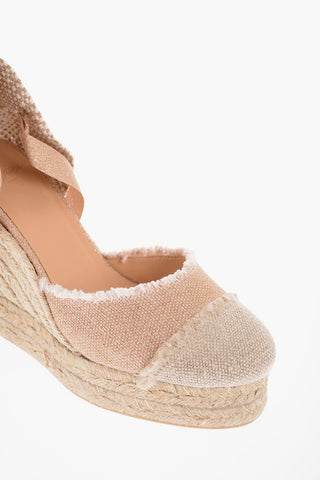 Lace-Up Lurex CATALINA Espadrilles with Wedge 11cm