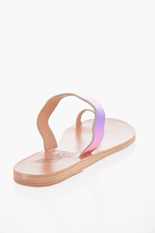 Laminated Effect Leather THASOS Thong Sandals