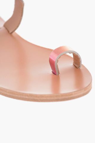 Laminated Effect Leather THASOS Thong Sandals