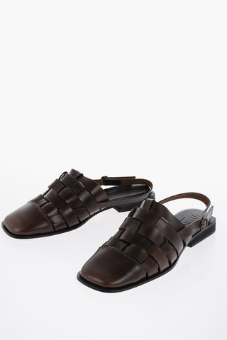 Braided Leather MURA Slingback Sandals