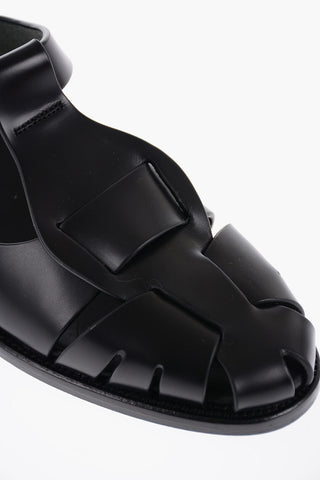 Round-Toe Leather PESCA Fisherman Sandals with Cut-Out Details
