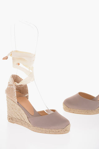 Lace-Up CARINA Espadrillas with Raffia Wedge 9cm