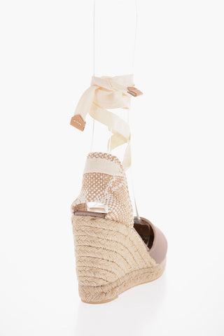 Lace-Up CARINA Espadrillas with Raffia Wedge 9cm