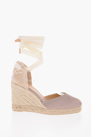 Lace-Up CARINA Espadrillas with Raffia Wedge 9cm