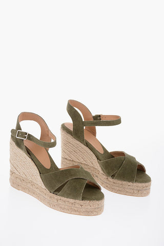 Organic Cotton BLAUDELL Ankle-Strap Espadrilles with Wedge 11cm