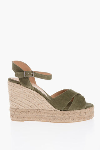 Organic Cotton BLAUDELL Ankle-Strap Espadrilles with Wedge 11cm